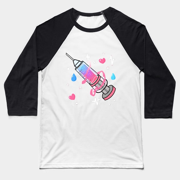 Kawaii Aesthetic Syringe Baseball T-Shirt by  dwotea